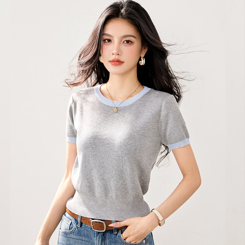 短款冰丝短袖t恤女2026新款夏季