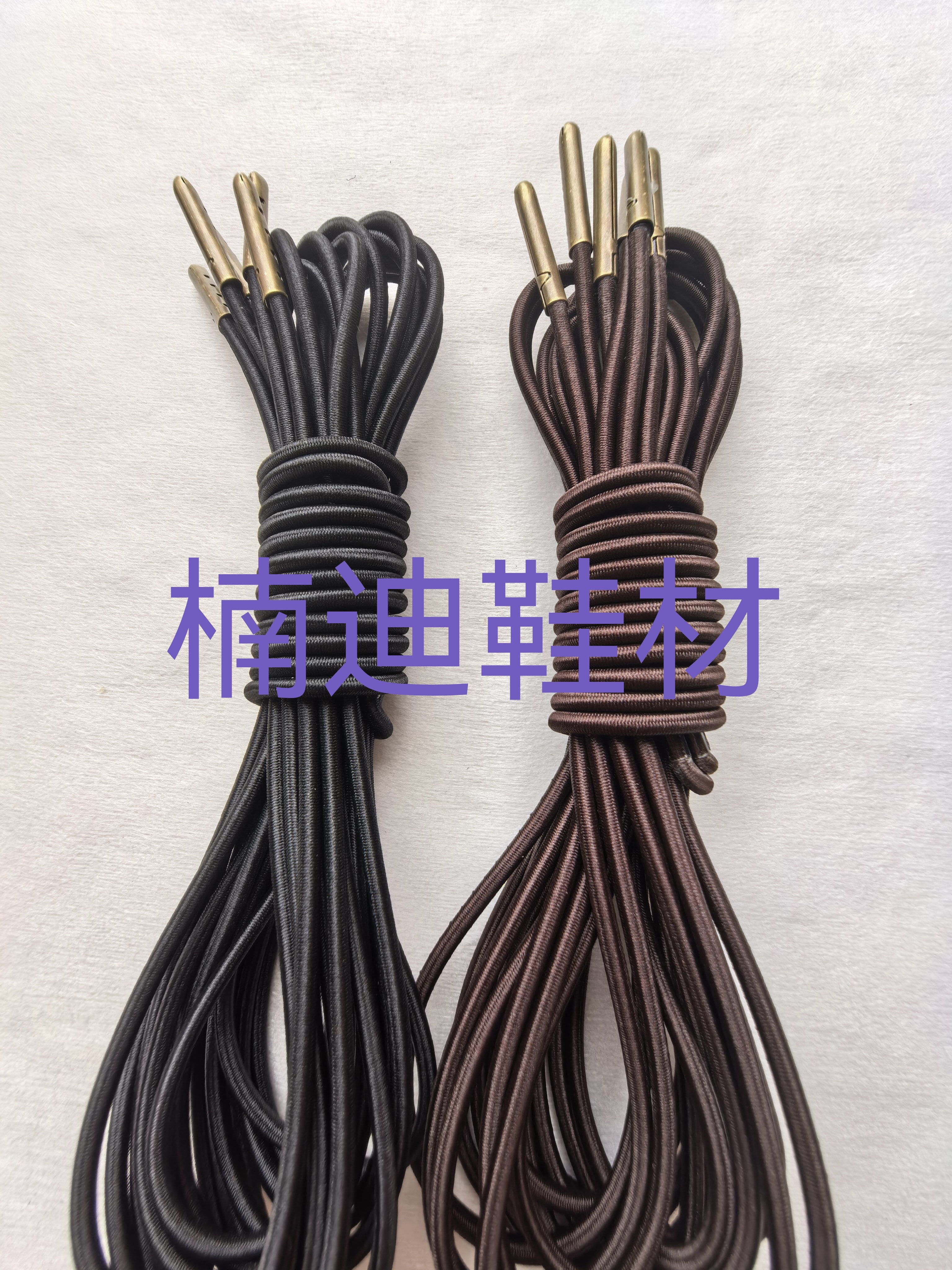 黑色弹力松紧鞋带不打蜡懒人鞋带替换皮鞋备用深棕色鞋绳