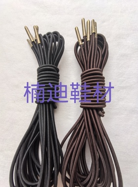 黑色弹力松紧鞋带不打蜡懒人鞋带替换皮鞋备用深棕色鞋绳