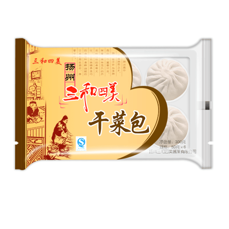 三和四美干菜冷冻6只袋装包子