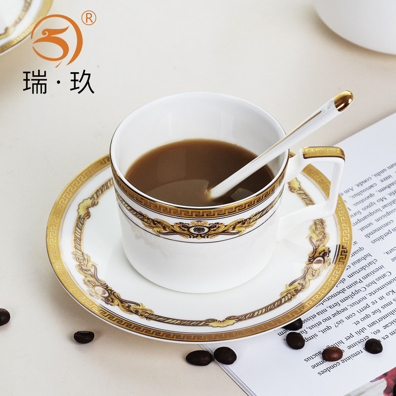 家用欧式金边骨瓷咖啡杯碟咖啡勺咖啡具套装陶瓷茶杯茶碟下午茶具在类目 餐饮具, 咖啡器具, 咖啡杯中 - 来自Buy2taobao.com提供专业的淘宝代购服务