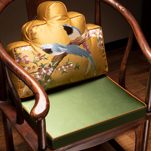 实木椅餐桌椅子座垫新中式圈椅坐垫茶室官帽椅椅垫乳胶垫套装定制