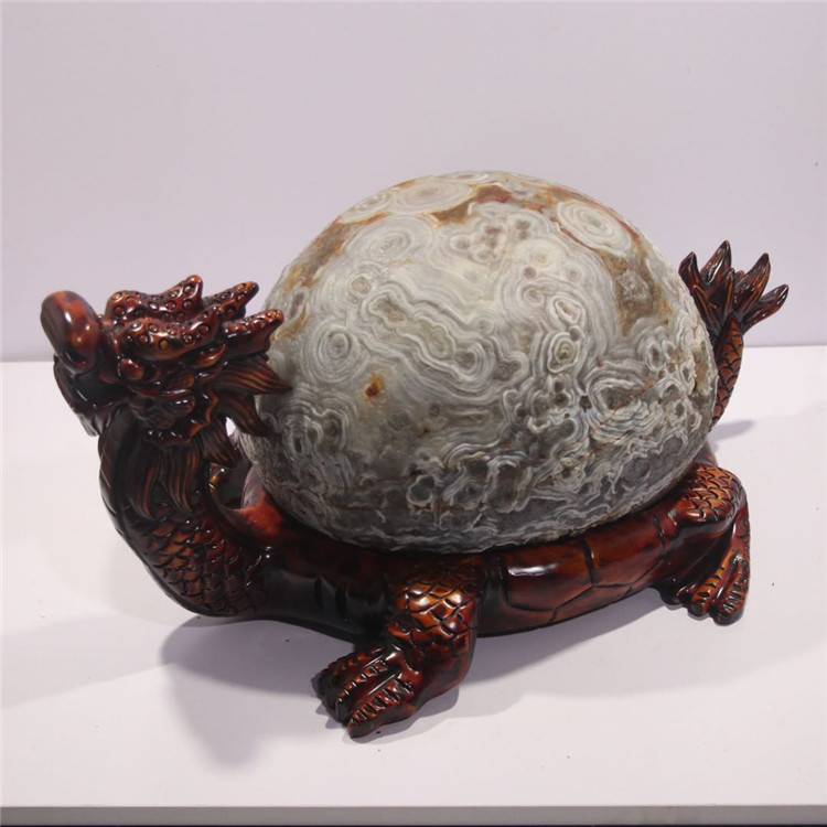 龙龟原石 天然缠丝玛瑙原石龙龟厅堂摆件天珠金钱玛瑙禅意摆件