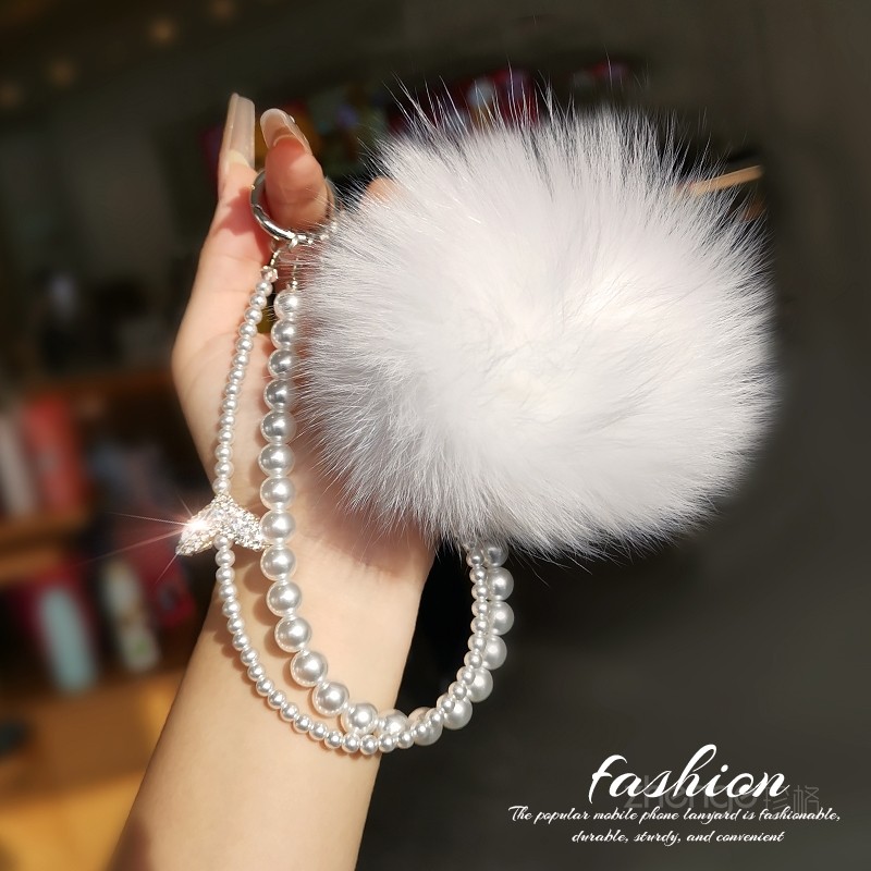 珍珠手机链挂件女士手腕绳超好看轻奢小众精致高级感毛球串珠饰品,3C数码配件,手机挂件/手机链,淘宝优惠券,粉丝福利购,淘宝优惠卷