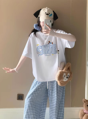 睡衣女纯棉可外穿出门不起球