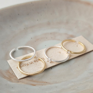 细麻花单钻戒指女小众高级感时尚个性简约气质百搭开口食指戒指环