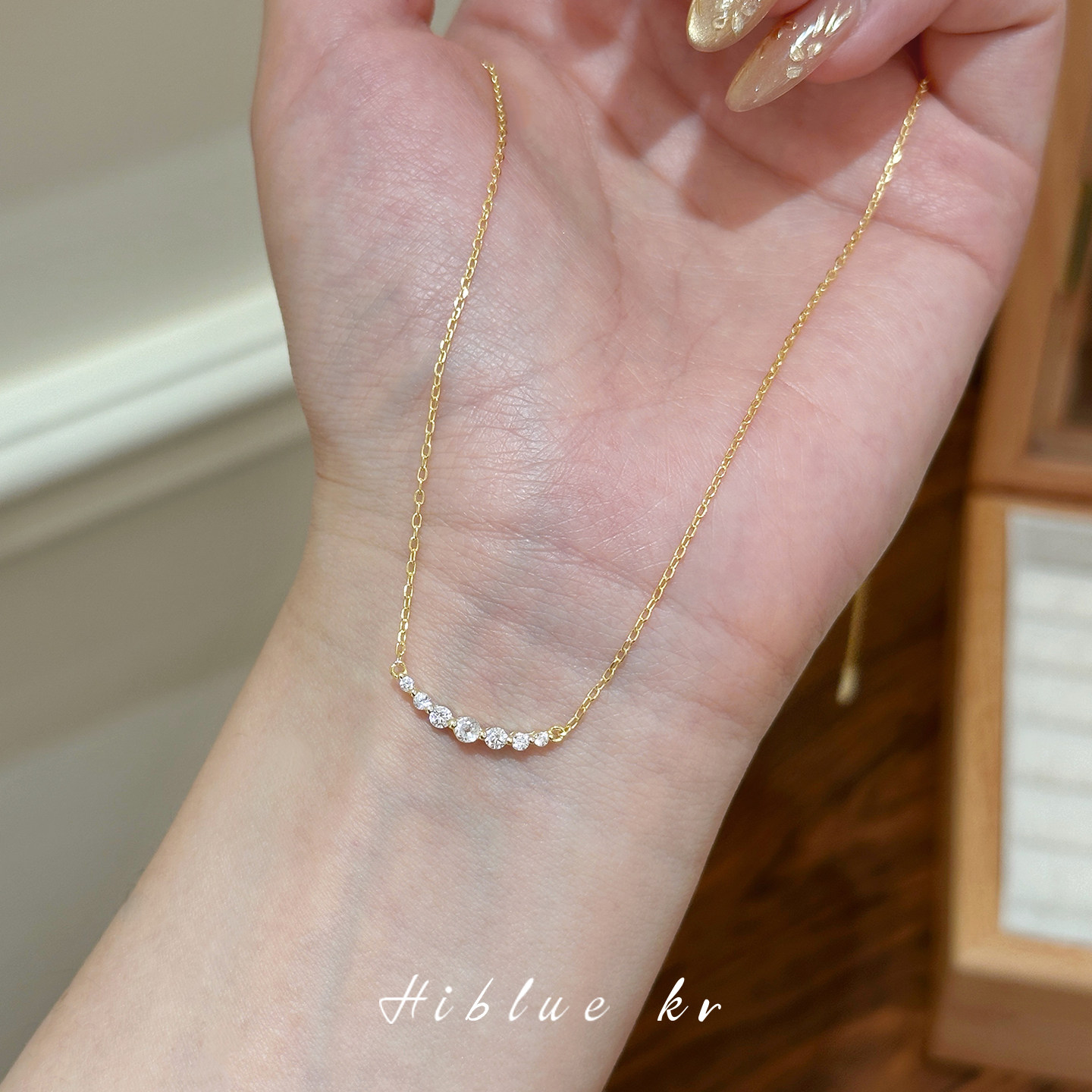 微笑一字锆石925纯银项链女款2026新款高级感轻奢小众锁骨链颈链