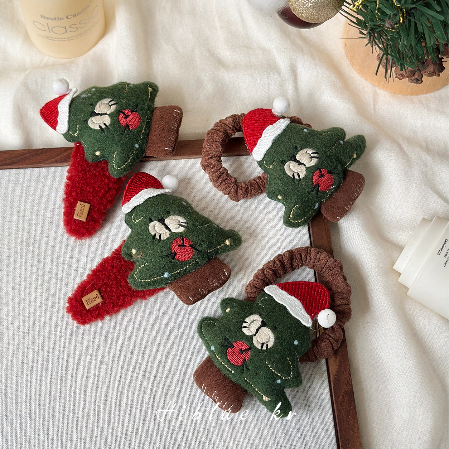 海蓝蓝圣诞树头饰圣诞发饰刘海夹