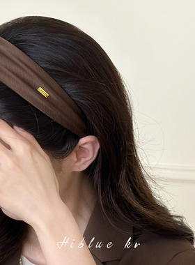 金标高颅顶宽边咖色发箍女2025新款高级感洋气时尚秋冬头饰头箍