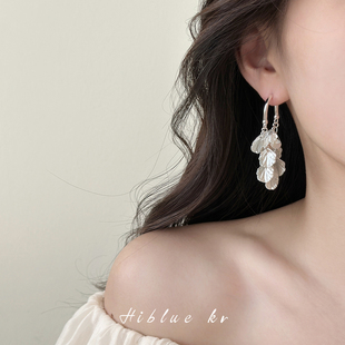 流苏长款 贝壳花朵海边度假风耳环女夏天小众高级感耳饰2026新款