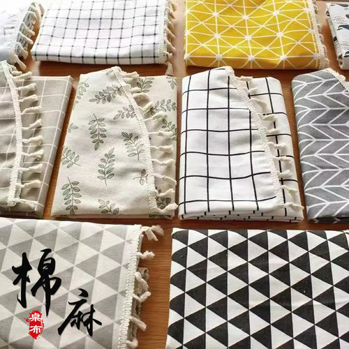 ins桌布棉麻布艺日式北欧风网红小清新防尘盖布长方形茶几餐桌布