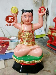 木雕金英祖师神像定制香樟木漆线雕30厘米