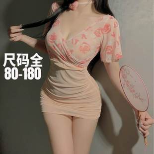 大码胖mm性感睡衣女2025新款睡裙qqny绝美包臀裙子紧身qq内衣情调