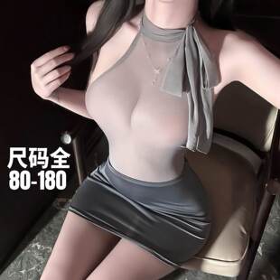 大码 露背纯欲透视 qqny性感风蝴蝶结包臀裙女御姐风OL秘书制服套装