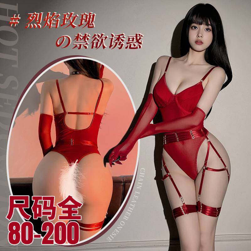 塑身连体衣夏季薄款内衣束身钢托情调女吊带性感紧身大码高弹红色