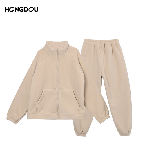 【婷二专属】秋季情侣款高端摇粒绒立领设计家居服睡衣H5N6812