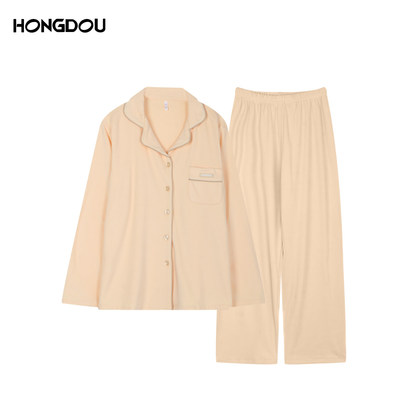 【大潘专属】秋冬长袖长裤德绒纯色睡衣情侣款套装-7711