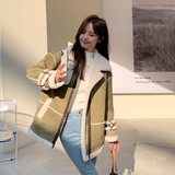 【现货】机车风麂皮绒皮毛一体外套675-P185-K268，女装派克服，浙宝113