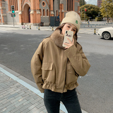 【现货】内胆兔毛大毛领工装风短款派克服615-P170-K258，女装派克服，浙宝113