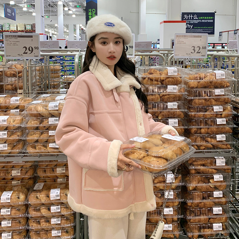 【大货已出】PU皮拼接仿兔毛皮毛一体887-P185-K268，女装派克服，浙宝113