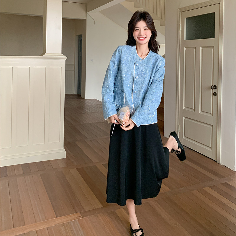 【现货】新中式风提花亮片牛仔外套女528-P155-K218,女装短外套,浙宝113