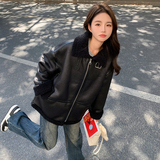 【现货】机车风麂皮绒皮毛一体231-P180-K268，女装派克服，浙宝113