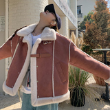 【大货已出】皮扣款麂皮绒拼兔貂毛皮毛一体235-P175-K248，女装派克服，浙宝113