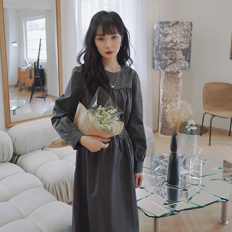 【现货】23秋长袖褶皱设计连衣裙625-P95-K148,女装连衣裙,浙宝113