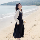 日系学院风娃娃领连衣裙女夏2025新款梨形身材显瘦微胖女生长裙子，女装连衣裙，浙宝113