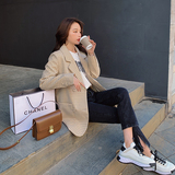 21春季新款高品质双排扣复古格子小西装006-8870-p125-k168，女装西装，浙宝113