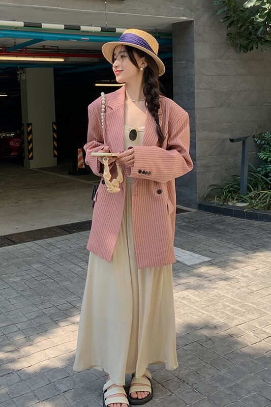 【现货】粉条纹西装外套692-P130-K188,女装西装,浙宝113