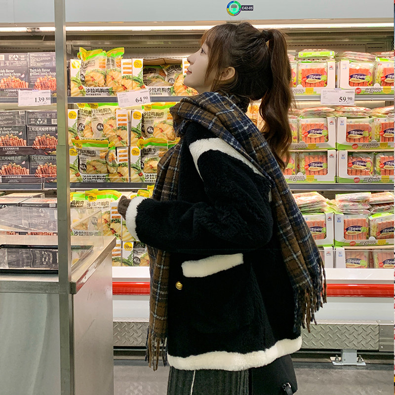 【现货】小香风羊羔毛麂皮内里皮毛一体202-P170-K258,女装派克服,浙宝113