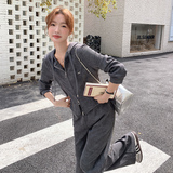 深灰色卫衣运动套装女秋季2024新款韩系显瘦松弛感休闲长裤两件套，女装套装/套裙，浙宝113