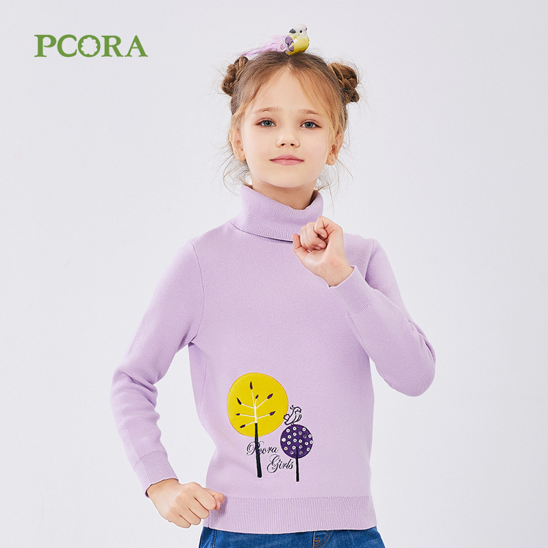 巴柯拉专柜同款女童高领针织衫