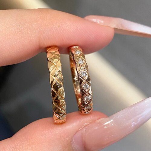 水贝黄金珠宝18K金培育钻石小香对戒轻奢送女友父母情人节礼物