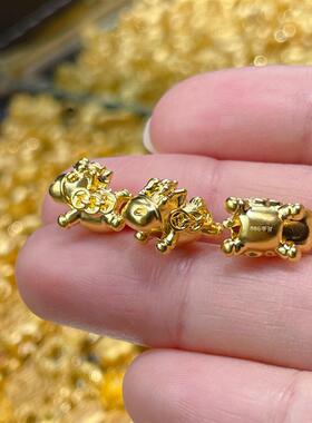 足金999生肖马黄金手链马上有钱转运珠本命年红手绳礼物小马金饰