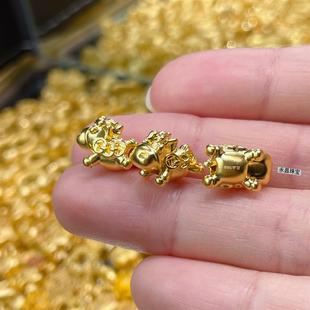 足金999生肖马黄金手链马上有钱转运珠本命年红手绳礼物小马金饰