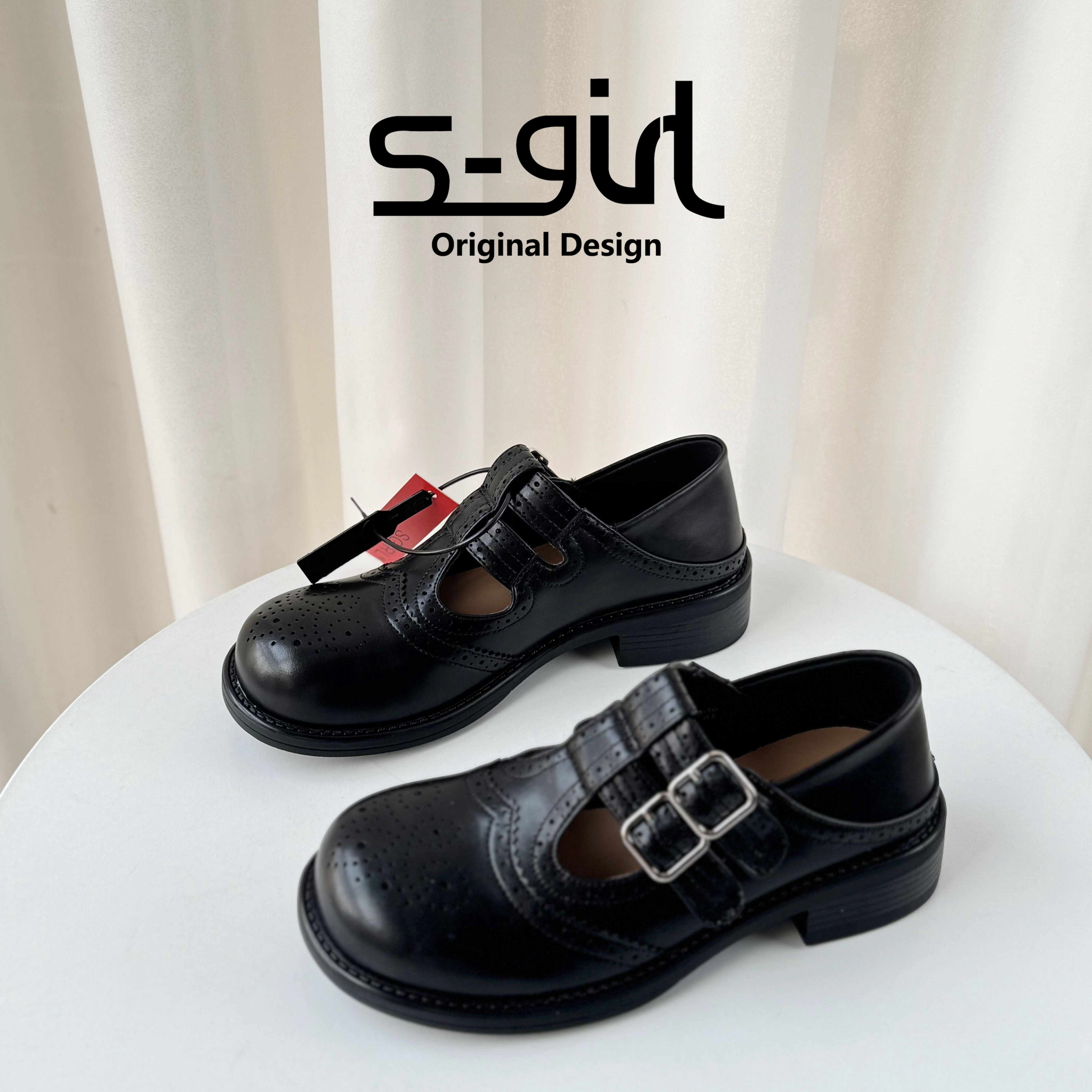 SGIRL TWTW复古双排扣乐福小皮鞋女2026英伦风两穿百搭玛丽珍单鞋,女鞋,牛津鞋/布洛克鞋/德比鞋,淘宝优惠券,粉丝福利购,淘宝优惠卷