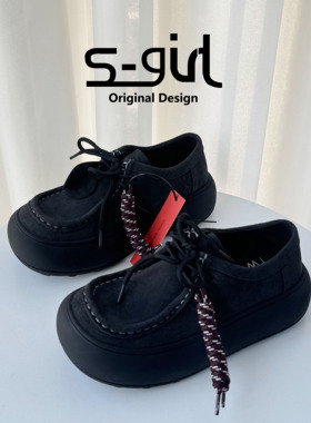 SGIRL TWTW丑萌厚底乐福鞋女2025新款小众设计感袋鼠鞋休闲勃肯鞋