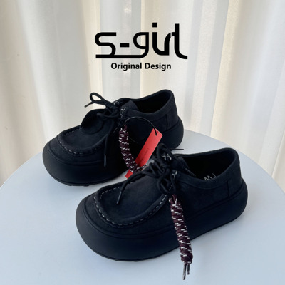 SGIRL TWTW丑萌厚底乐福鞋女2025新款小众设计感袋鼠鞋休闲勃肯鞋