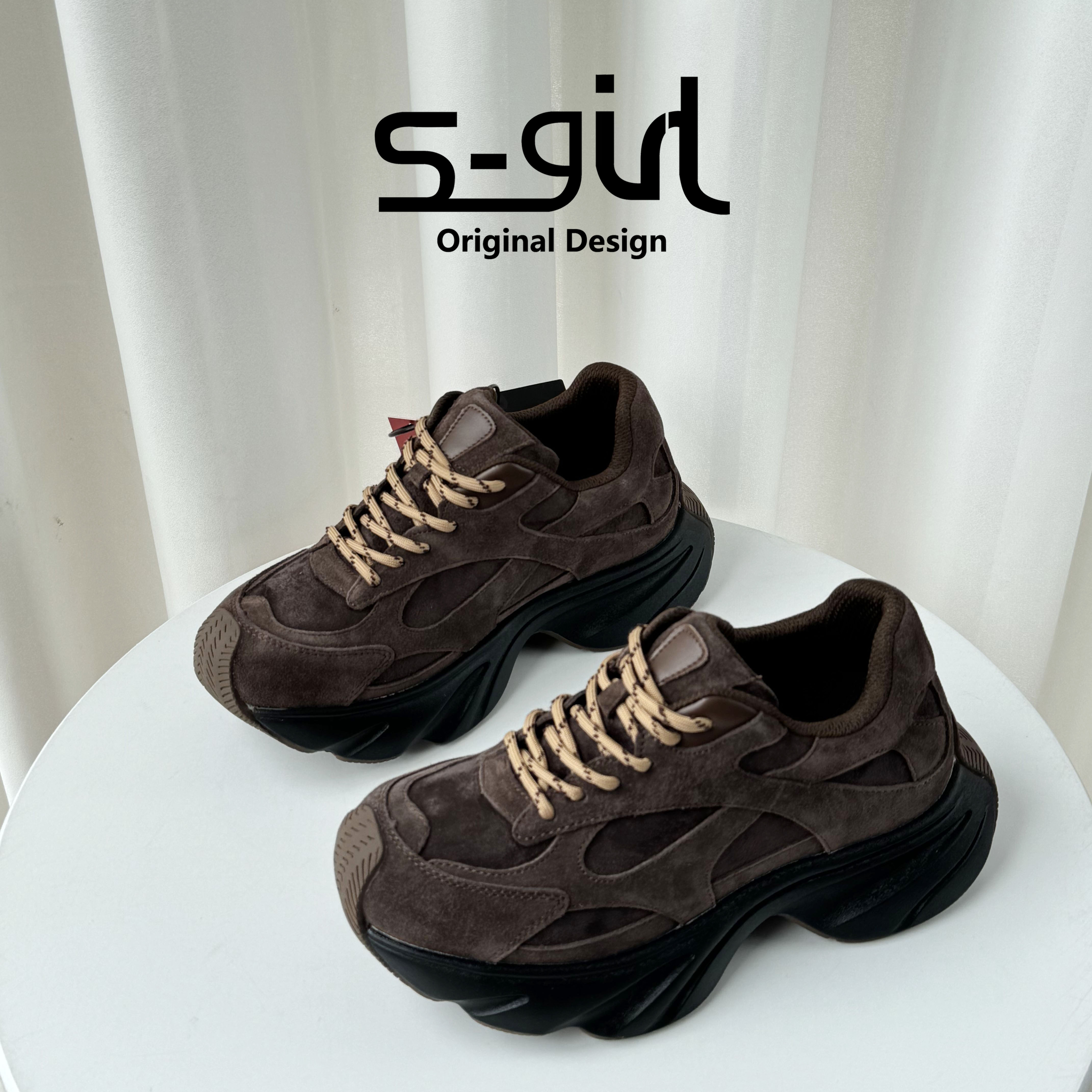 SGIRLTWTW设计感厚底老爹鞋女