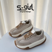 SGIRL 潮 百搭运动休闲鞋 TWTW奶茶色厚底松糕老爹鞋 女2026新春新款