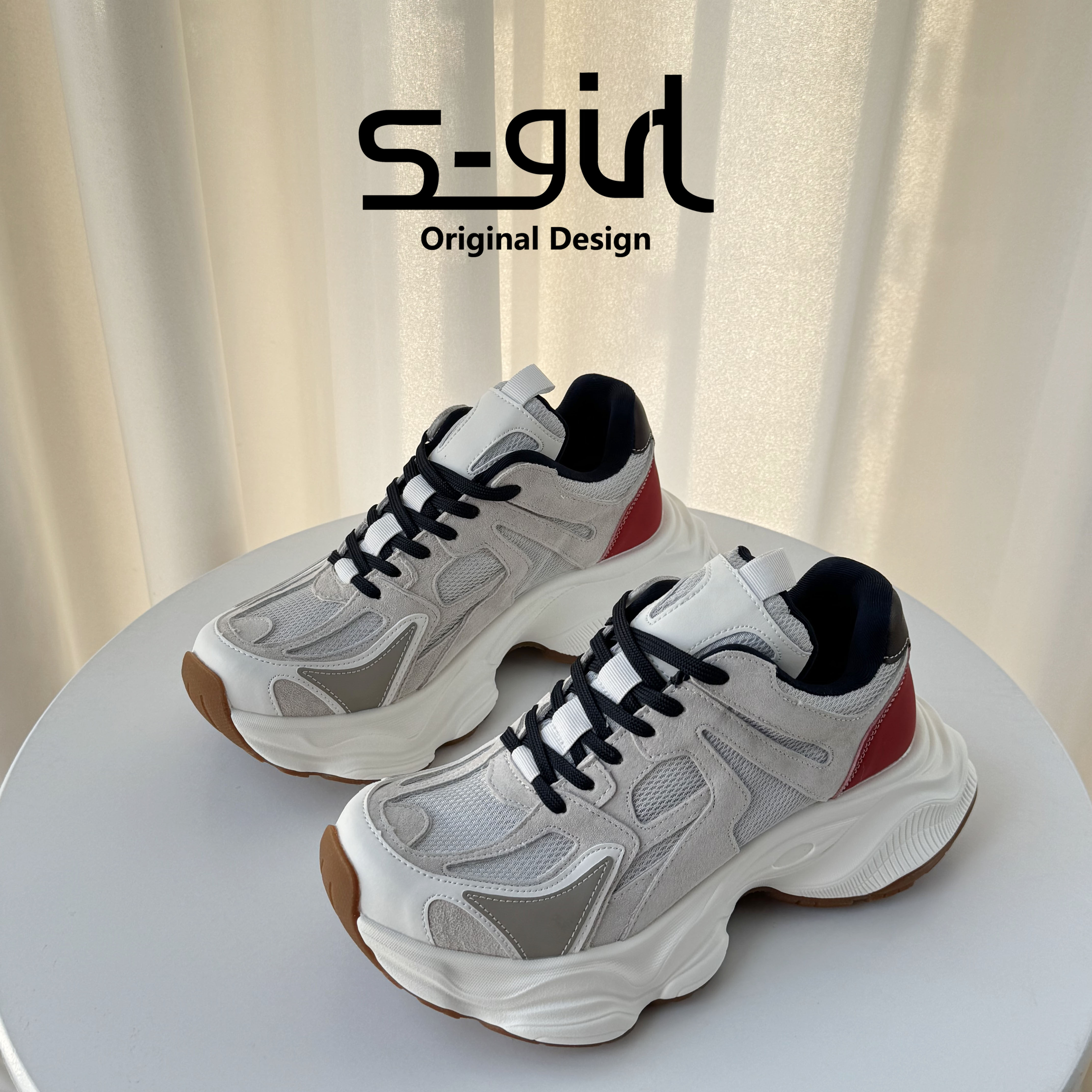 SGIRL TWTW增高6厘米老爹鞋女新款百搭小个子厚底拼色休闲运动鞋