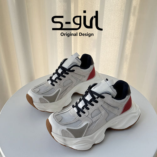 SGIRL TWTW增高6厘米老爹鞋女新款百搭小个子厚底拼色休闲运动鞋