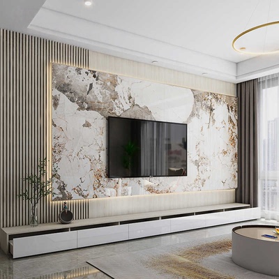 2025新款现代简约岩板艺术背景墙