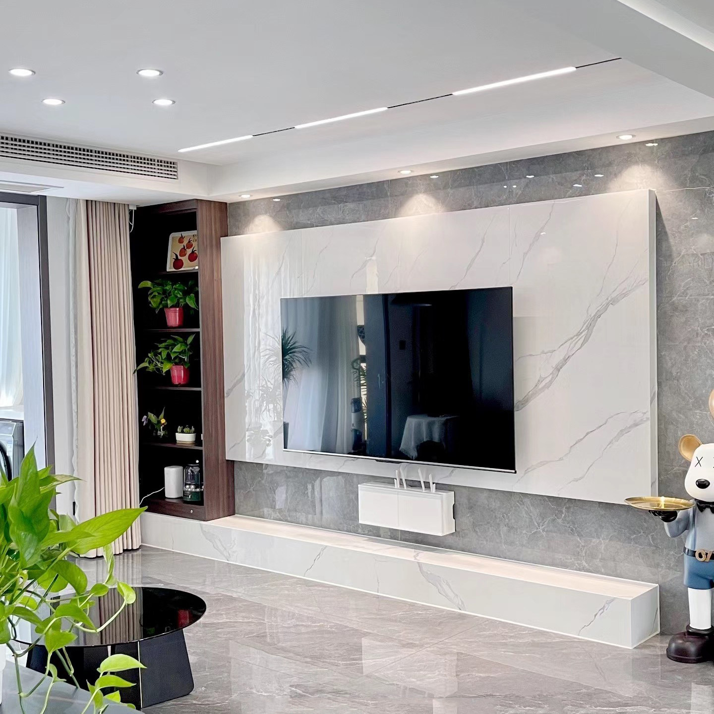 2026新款悬空岩板电视背景墙现代简约新中式电视墙改造,家装主材,瓷砖背景墙,淘宝优惠券,粉丝福利购,淘宝优惠卷