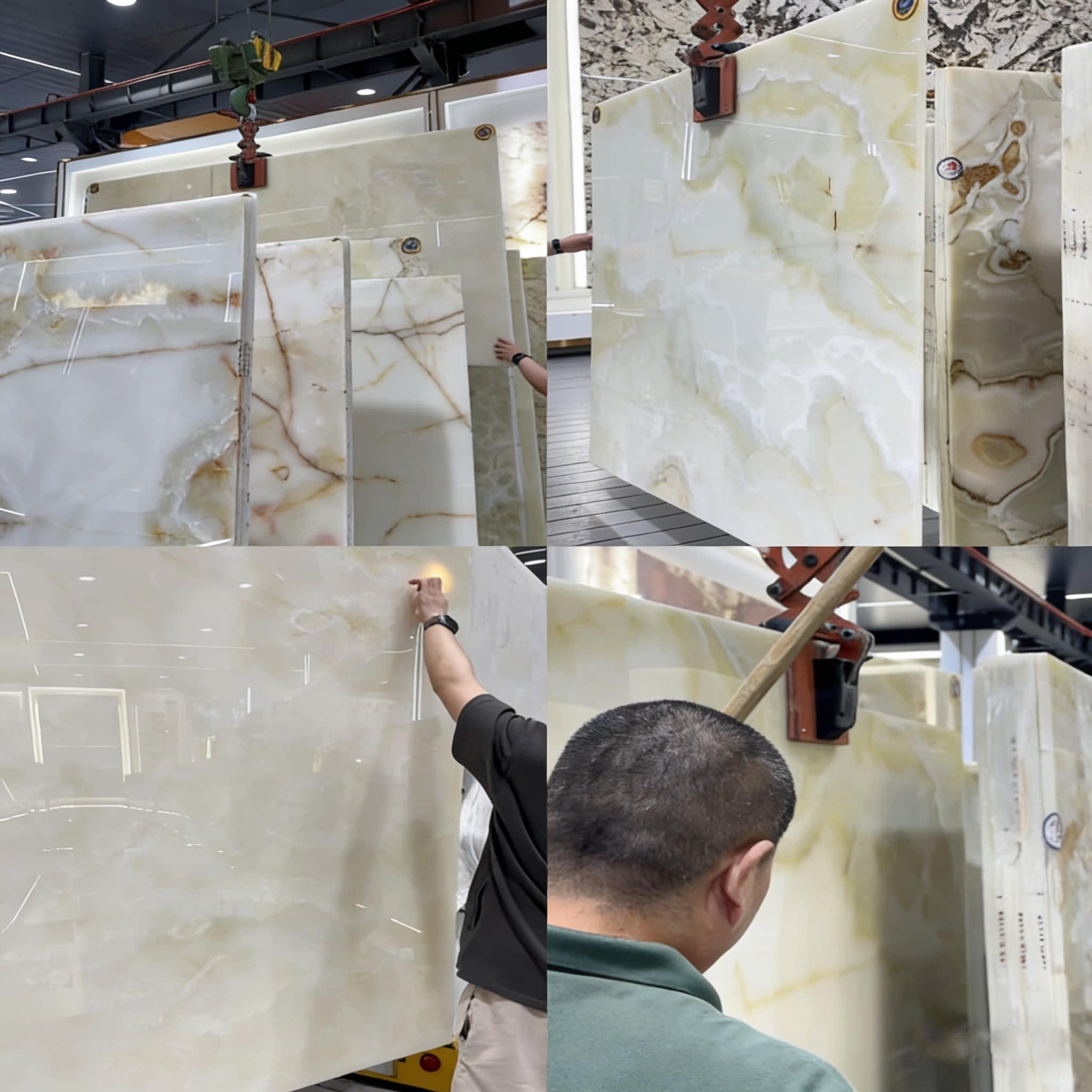 白冰玉石天然大理石板材别墅自建房玄关电视背景墙面石材地砖定制