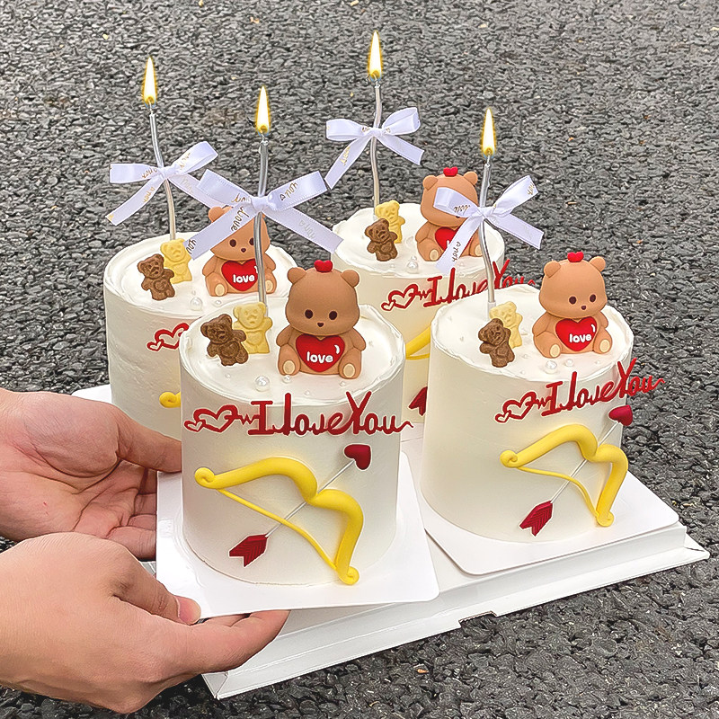七夕情人节爱心小熊蛋糕装饰摆件红心love亚克力插牌爱心弓箭插件,节庆用品/礼品,节日装扮用品,淘宝优惠券,粉丝福利购,淘宝优惠卷