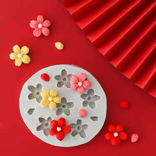 樱花模具硅胶花朵叶子巧克力翻糖花瓣小雏菊蛋糕装 饰造型烘焙工具