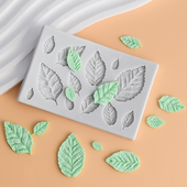 树叶硅胶模具蛋糕装 饰巧克力翻糖烘焙玫瑰花大小叶子粘土滴胶磨具